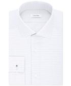 Calvin Klein Men's Steel Slim-fit Non-iron Performance Blue Foulard Dress Shirt