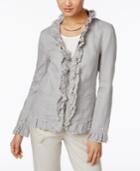Inc International Concepts Linen Ruffled Jacket, Only At Macy's
