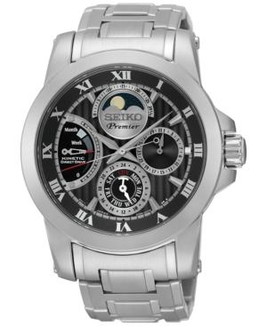 Seiko Men's Premier Kinetic Direct Drive Stainless Steel Bracelet Watch 42mm Srx013