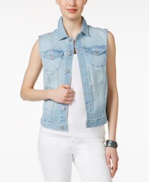 Calvin Klein Jeans Faded Sky Wash Denim Trucker Vest