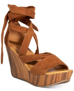 Kenneth Cole Reaction Women's Sole Rise Lace-up Platform Wedge Sandals Women's Shoes