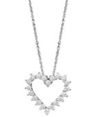 Arabella 14k White Gold Necklace, Swarovski Zirconia Heart Pendant (1 Ct. T.w.)