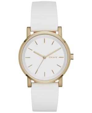 Dkny Women's Soho White Leather Strap Watch 34mm Ny2340