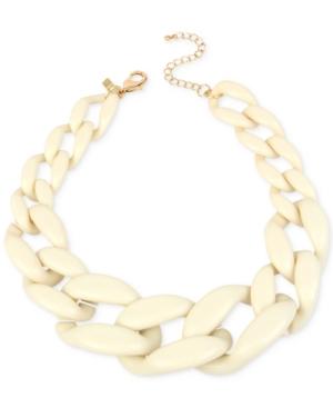 Iris X Inc International Concepts Gold-tone White Wide Link Collar Necklace, Only At Macy's