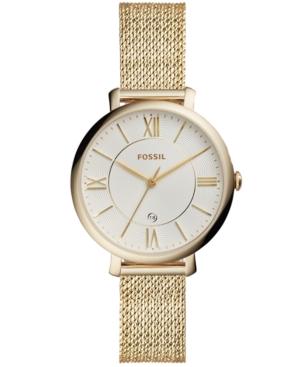 Fossil Women's Jacqueline Gold-tone Stainless Steel Mesh Bracelet Watch 36mm