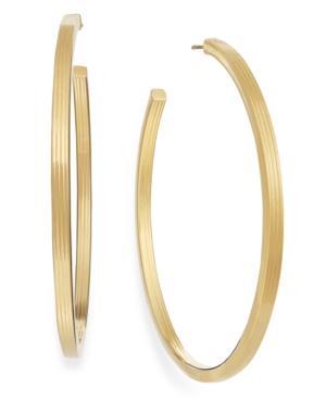 Textured C-hoop Earrings In 14k Gold Vermeil Over Sterling Silver