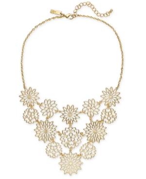 I.n.c. Gold-tone Flower Statement Necklace, 18 + 3 Extender, Created For Macy's