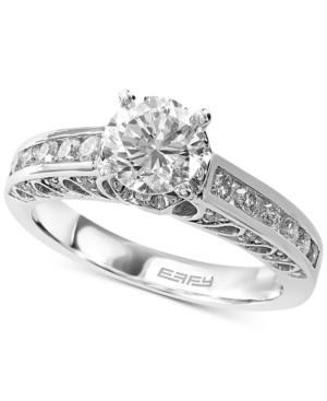 Effy Bridal Diamond Engagement Ring (1-3/8 Ct. T.w.) In 14k White Gold