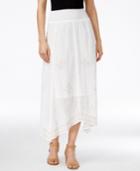 Style & Co. Embroidered Handkerchief-hem Midi Skirt, Only At Macy's
