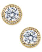 Danori Gold-tone Cubic Zirconia Framed Stud Earrings, Only At Macy's