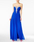 Blondie Nites Juniors' Strapless Rhinestone Gown