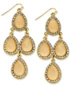 Inc International Concepts Gold-tone Teardrop Stone And Pave Chandelier Earrings, Only At Macy's