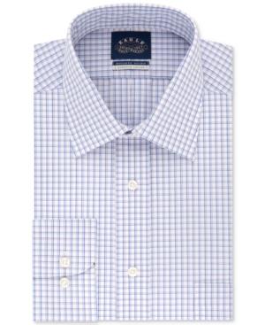 Eagle Men's Classic/regular Fit Stretch Collar Non-iron Red And Blue Check Dress Shirt