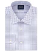 Eagle Men's Classic/regular Fit Stretch Collar Non-iron Red And Blue Check Dress Shirt
