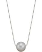 Off-white Freshwater Pearl Pendant Necklace (10mm) In Sterling Silver