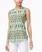 Ny Collection Printed Sleeveless Utility Blouse