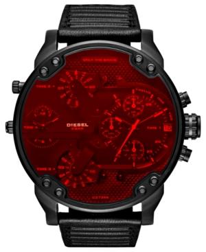 Diesel Men's Mr. Daddy 2.0 Black Leather Strap Watch 57mm