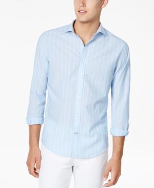Tommy Hilfiger Men's Custom-fit Meyers Striped Linen Blend Shirt