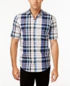 Alfani Men's Big And Tall Classic Fit Plaid Shirt, Only At Macy's