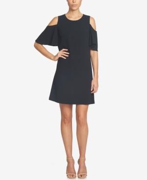 Cece Moss Crepe Cold-shoulder Dress