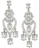 Jewel Badgley Mischka Silver-tone Crystal Chandelier Earrings