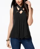 Thalia Sodi Lace-up Grommet Top, Created For Macy's
