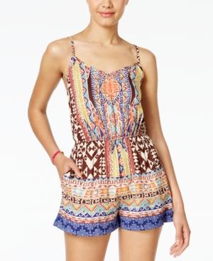 Angie Juniors' Sleeveless Printed Romper