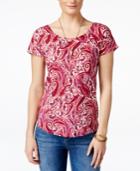 Lucky Brand Paisley-print V-back Crisscross T-shirt