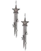 Inc International Concepts Hematite-tone Star Fringe Linear Drop Earrings, Only At Macy's