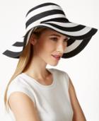 Vince Camuto Wide Stripe And Rope Floppy Hat