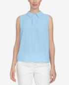 Cece Collared Pleated Top
