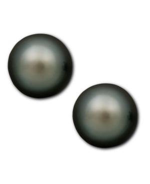 Pearl Earrings, 14k Gold Cultured Tahitian Pearl Stud Earrings (8mm)