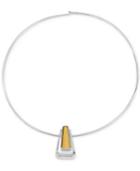Robert Lee Morris Soho Two-tone Geometric Pendant Collar Necklace