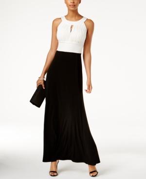 Sangria Keyhole Colorblocked Maxi Dress