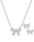 Children's Sterling Silver Cubic Zirconia Bow Jewelry