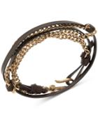 R.t. James Men's Leather & Chain Wrap Bracelet, A Macy's Exclusive Style