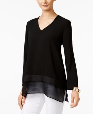 Alfani Chiffon-hem Top, Only At Macy's