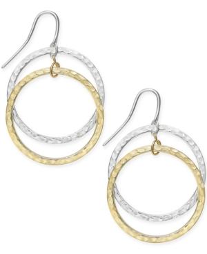 Charter Club Two-tone Double Hoop Drop Earrings, Only At Macy's