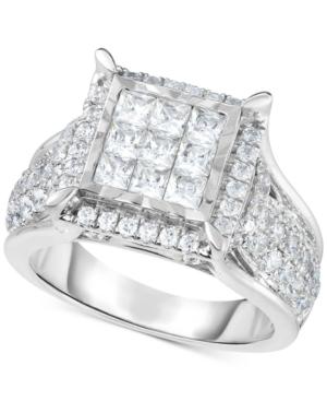 Trumiracle Diamond Square Cluster Ring (2 Ct. T.w.) In 14k White Gold
