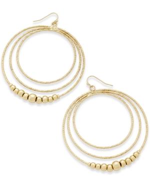 Thalia Sodi Gold-tone Beaded Multi-row Drop Hoop Earrings, Only At Macy's