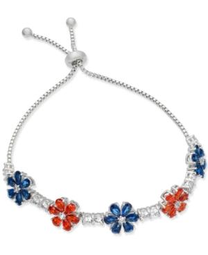 Joan Boyce Clear & Colored Crystal Flower Slider Bracelet