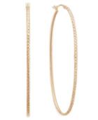 14 Rose Gold Vermeil Earrings, Diamond-cut Oval Hoop Earrings