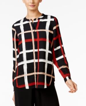 Alfani Prima Printed Button-front Blouse, Only At Macy's