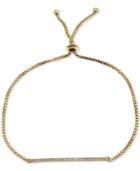Giani Bernini Cubic Zirconia Pave Thin Bar Adjustable Slider Bracelet In 18k Gold-plated Sterling Silver, Only At Macy's