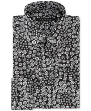Sean John Men's Classic/regular Fit Black And White Print Dress Shirt