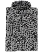 Sean John Men's Classic/regular Fit Black And White Print Dress Shirt
