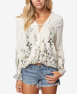 O'neill Juniors' Dresden Floral-print Wrap Top