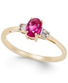 Ruby (5/8 Ct. T.w.) And Diamond Accent Ring In 14k Gold