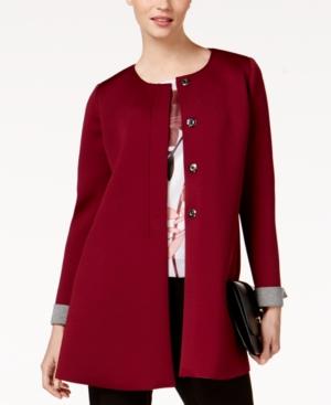 Alfani Collarless Cuffed-sleeve Jacket, Created For Macy's