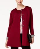 Alfani Collarless Cuffed-sleeve Jacket, Created For Macy's